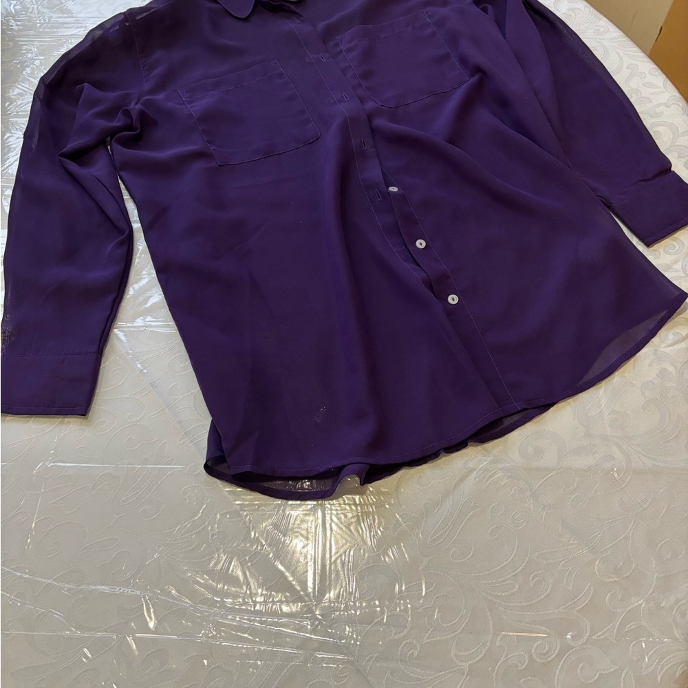 Purple Button-Up Shirt